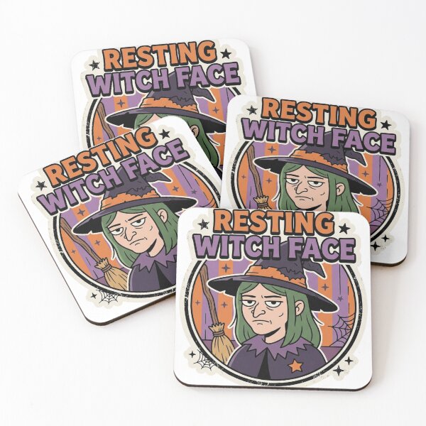Artikelvorschau, Resting Witch Face — Funny Deadpan Witch Portrait Retro Halloween Shirt entworfen und verkauft von To Err Is Human.