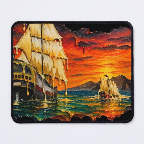 Item preview, Melting Vintage Sailing Ships at Sunset Surreal Ocean Artwork designed and sold by An Old Mans Art.