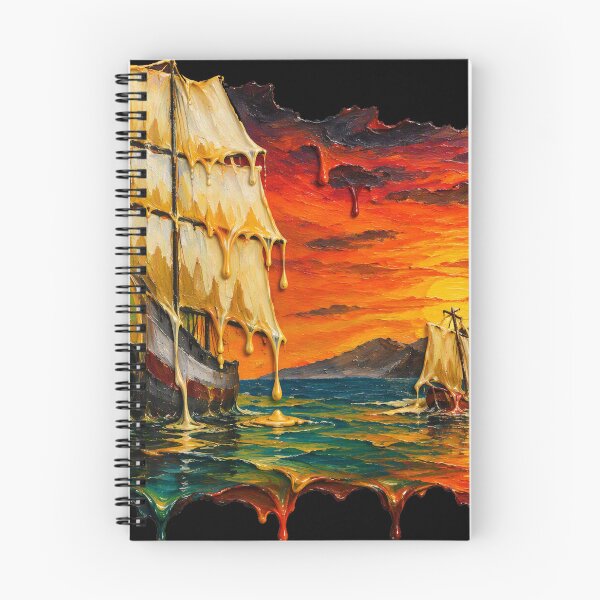 Item preview, Melting Vintage Sailing Ships at Sunset Surreal Ocean Artwork designed and sold by An Old Mans Art.