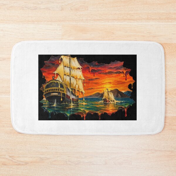 Item preview, Melting Vintage Sailing Ships at Sunset Surreal Ocean Artwork designed and sold by An Old Mans Art.