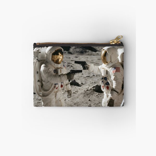 Item preview, Two NASA astronauts pointing guns at each other on the moon designed and sold by WiseBow.