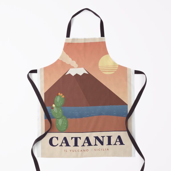 Item preview, Póster retro de viaje de Catania, Sicilia, con el Monte Etna. designed and sold by ChromaLens.
