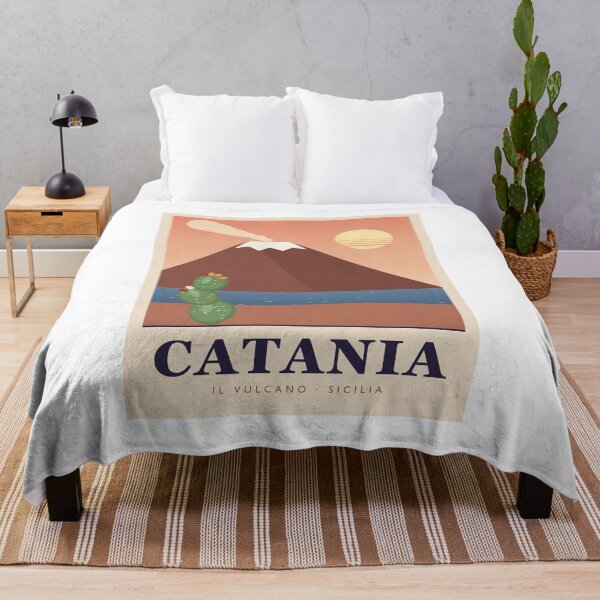 Item preview, Póster retro de viaje de Catania, Sicilia, con el Monte Etna. designed and sold by ChromaLens.