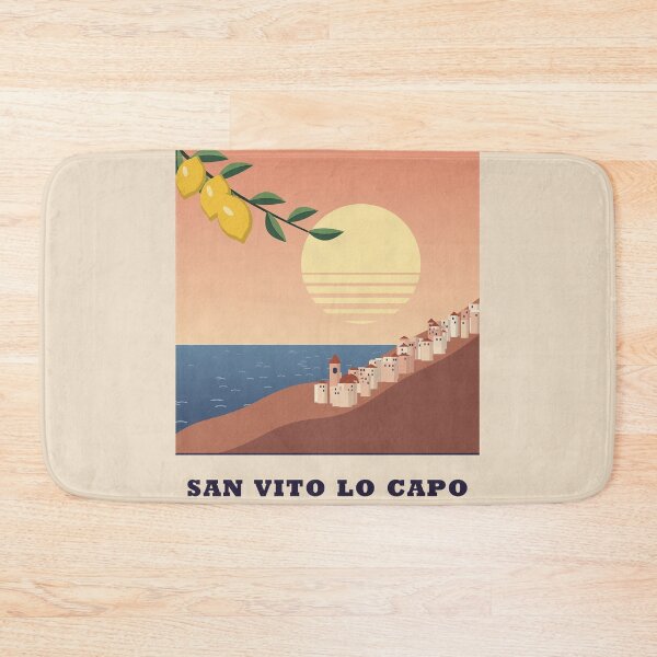 Item preview, San Vito Lo Capo Sicily Vintage Travel Poster designed and sold by ChromaLens.