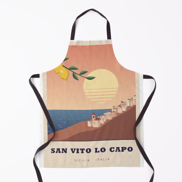 Item preview, San Vito Lo Capo Sicily Vintage Travel Poster designed and sold by ChromaLens.