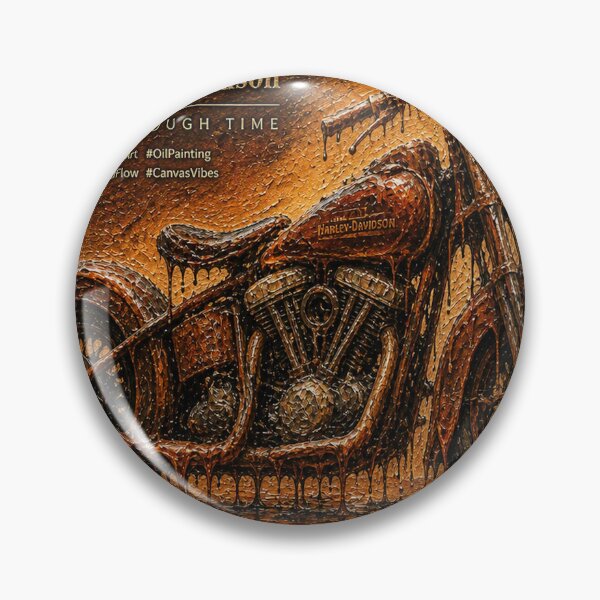 Artikelvorschau, Schmelzendes Harley-Davidson-Motorrad von 1941 – Surrealistisches Ölgemälde entworfen und verkauft von An Old Mans Art.