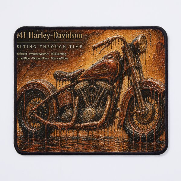 Item preview, Melting 1941 Harley-Davidson Motorcycle Surreal Oil Painting designed and sold by An Old Mans Art.