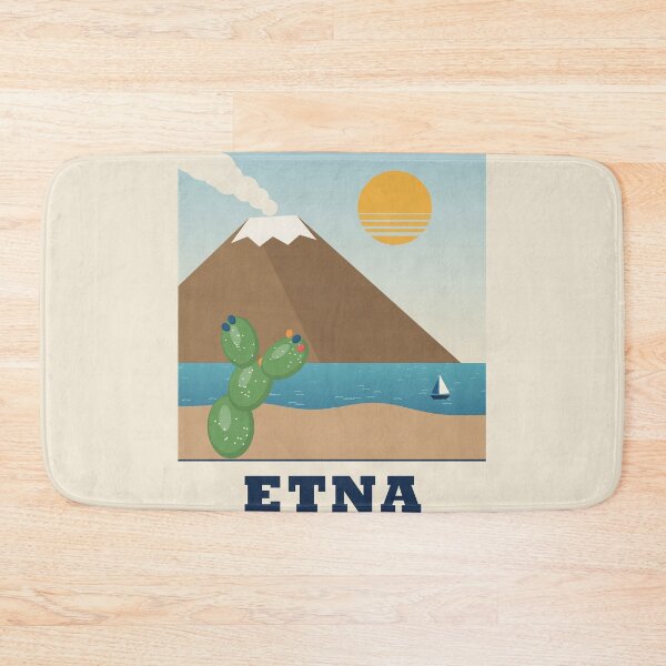 Item preview, Mount Etna Sicily Vintage Travel Poster designed and sold by ChromaLens.