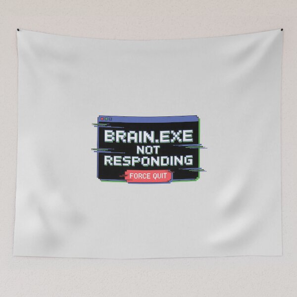 Artikelvorschau, Brain.exe reagiert nicht – Lustiger KI-Technik-Humor im Designbereich entworfen und verkauft von Jollys-ArtShop.