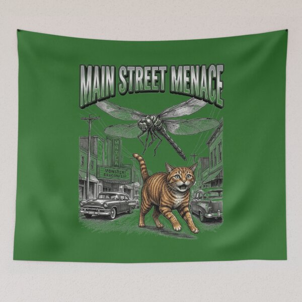 Item preview, Main Street Menace Funny Giant Bug Movie Cat Atomic Age B-Movie Lover Gift designed and sold by FurRealStudioCo.