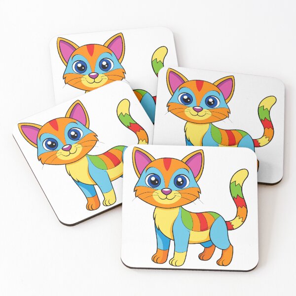 Item preview, Cute Vibrant Multicolored Patchwork Kitten Art designed and sold by designdukan.