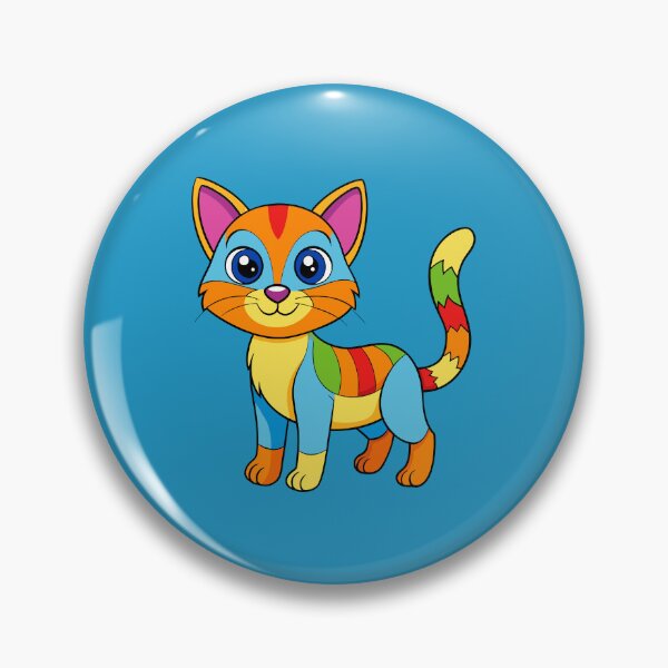 Item preview, Cute Vibrant Multicolored Patchwork Kitten Art designed and sold by designdukan.