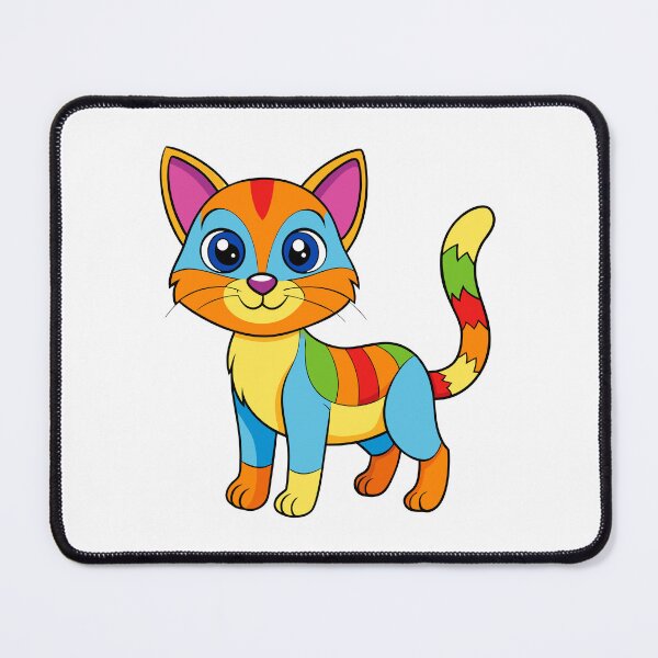 Item preview, Cute Vibrant Multicolored Patchwork Kitten Art designed and sold by designdukan.