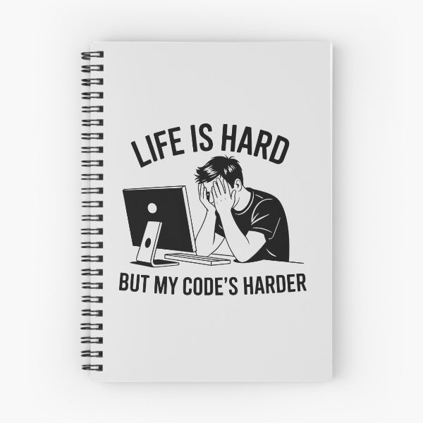 Item preview, Life Is Hard, But My Code’s Harder – Funny Programmer Humor designed and sold by Jollys-ArtShop.