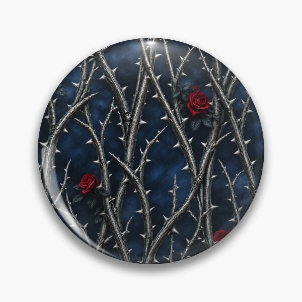 Item preview, Silver Thorn Roses on Midnight Blue – Dark Romantic Gothic Pattern designed and sold by Bodique.