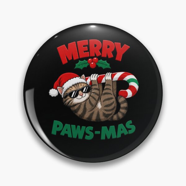 Item preview, Merry Pawsmas Cat T-Shirt | Cute Christmas Sunglasses Tabby Tee designed and sold by Design Vibras.