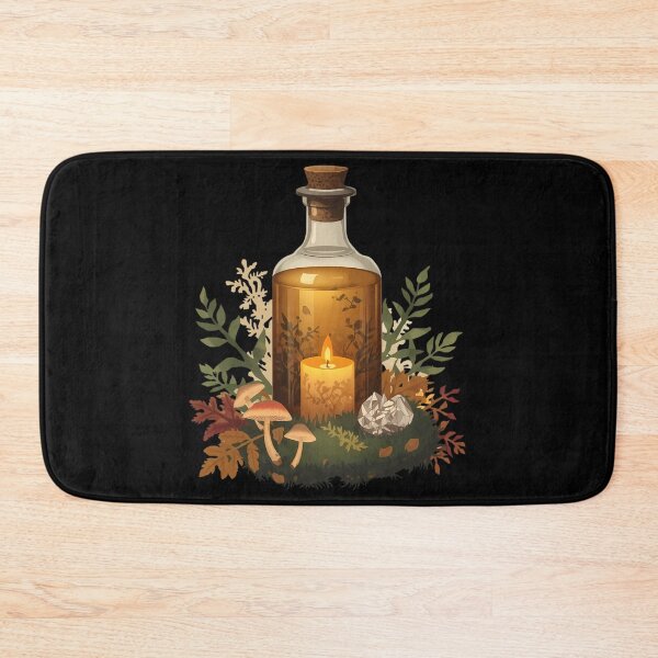 Aperçu de l'œuvre Bouteille de Potion Lumineuse Mousse Cristaux Dark Cottagecore Witchy créée et vendue par Youram.