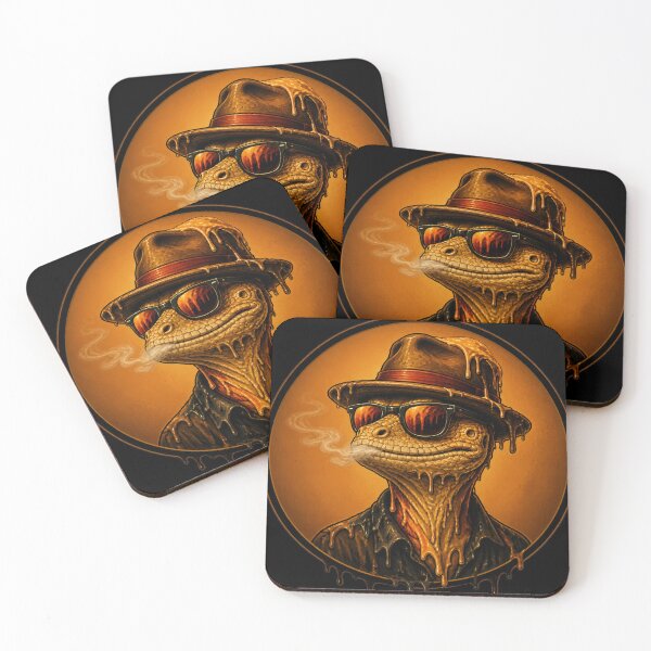 Item preview, Logotipo de mascota de reptil derretido de Smokin Lizard Designs designed and sold by An Old Mans Art.