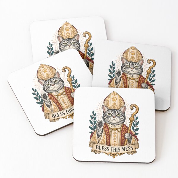 Item preview, Cat Pope Bless This Mess designed and sold by Old's Cool Cat Studio.