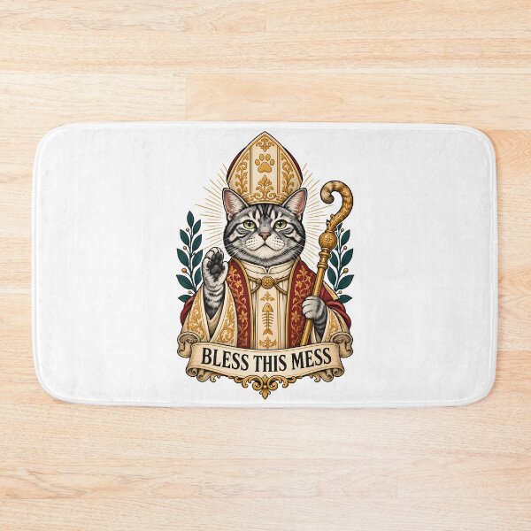 Item preview, Cat Pope Bless This Mess designed and sold by Old's Cool Cat Studio.