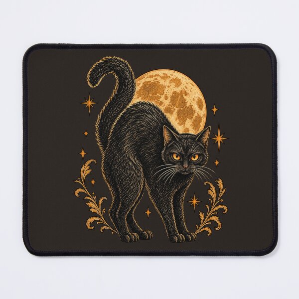 Item preview, The Midnight Cat – Vintage Halloween Black Cat designed and sold by GPCdigitalart.