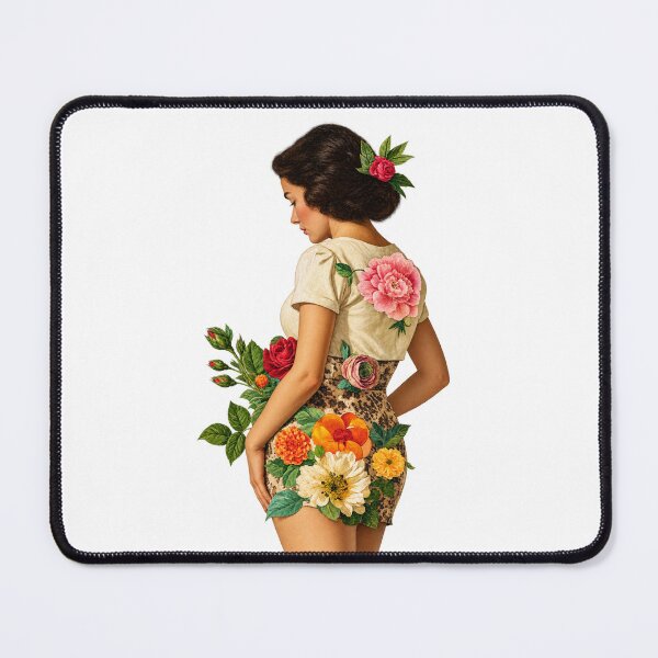 Item preview, Vintage Floral Woman | Botanical Collage Art designed and sold by Whatever Works.