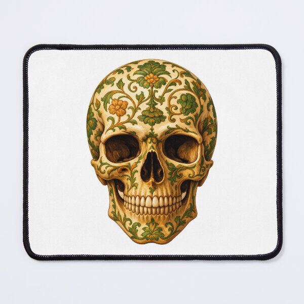 Item preview, The Gilded Garden Skull | Ornate Floral Gothic Art designed and sold by Whatever Works.