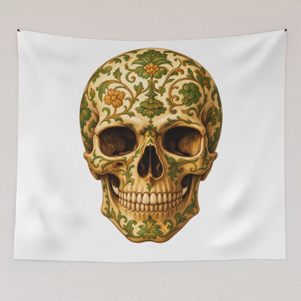 Item preview, The Gilded Garden Skull | Ornate Floral Gothic Art designed and sold by Whatever Works.
