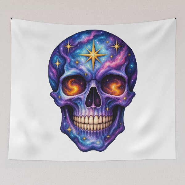 Item preview, Cosmic Fire Skull | Celestial Gothic Art designed and sold by Whatever Works.