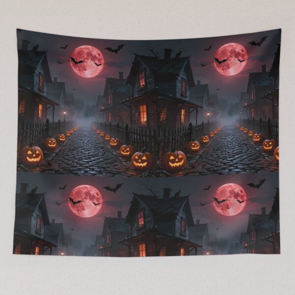 Item preview, Haunted Pumpkin Village – Spooky Halloween Night ?? designed and sold by LoriaTheFashion.