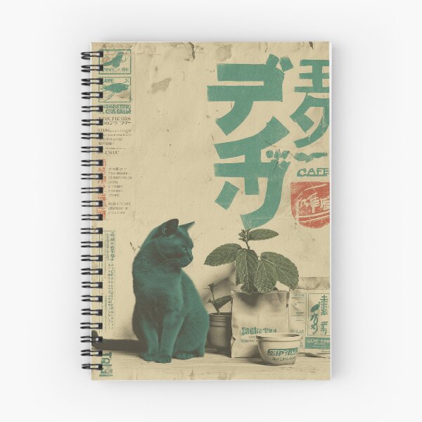 Item preview, Vintage Japanese Mint Coffee Cat Advertisement | Retro Cafe Art Print designed and sold by Tokyo-Punch.