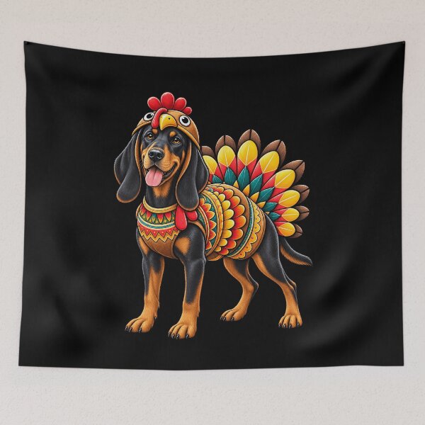 Item preview, Funny Black and Tan Coonhound Turkey Costume Thanksgiving Dog Lover designed and sold by rafaeltto.