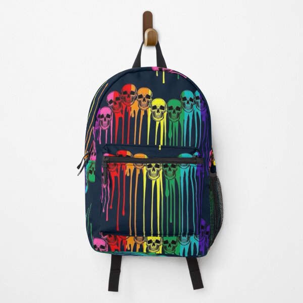 Artikelvorschau, Gotische Linienzeichnung mit tropfenden Regenbogen-Totenkopf entworfen und verkauft von DKSH1234.