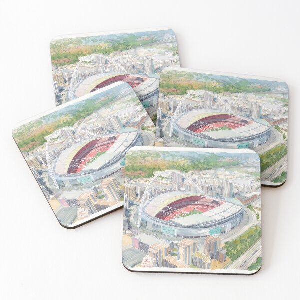 Item preview, Vista aérea del estadio de Wembley en acuarela. designed and sold by ArtworkNorth.