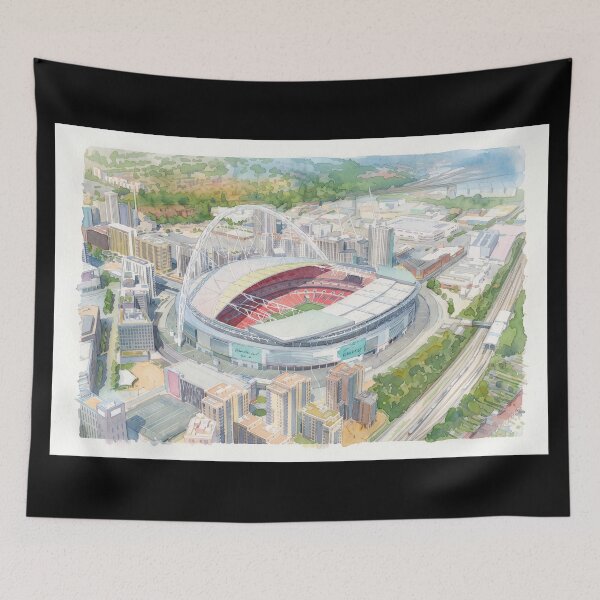 Item preview, Wembley Stadium Aerial View Watercolour designed and sold by ArtworkNorth.