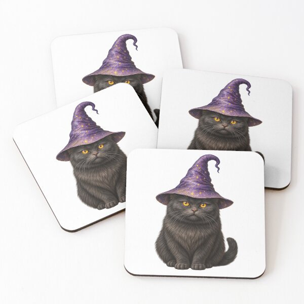 Item preview, The Starry Witch Cat | Black Cat Halloween Clip Art designed and sold by Whatever Works.