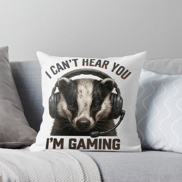 Item preview, I Cant Hear You Im Gaming Funny Badger Headset Meme designed and sold by Quati-br.