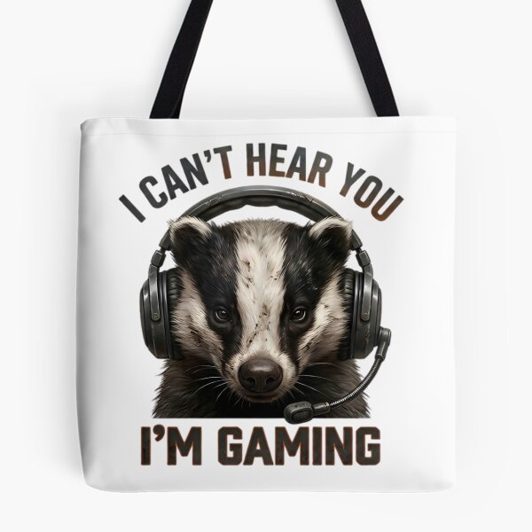 Item preview, I Cant Hear You Im Gaming Funny Badger Headset Meme designed and sold by Quati-br.