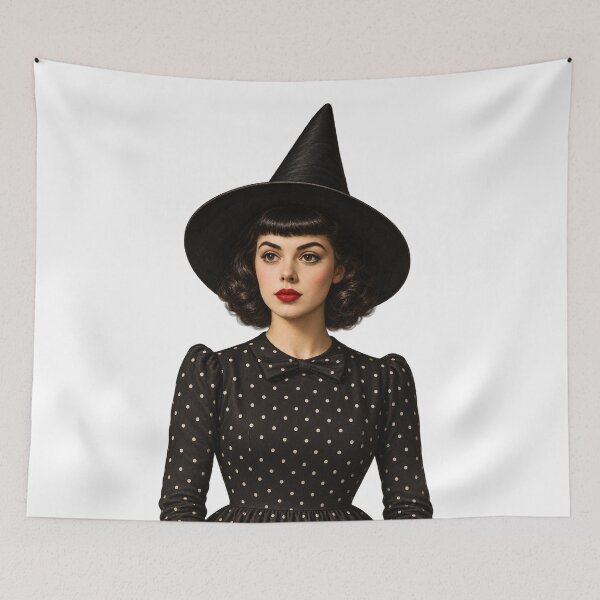 Item preview, The Midnight Witch | Vintage Halloween Art designed and sold by Whatever Works.