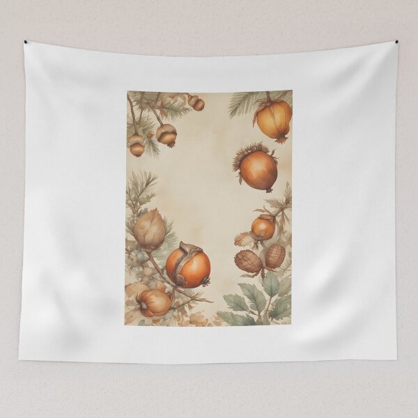Item preview, Acorns, Chestnuts and Pine Cones Watercolor designed and sold by ChromaLens.