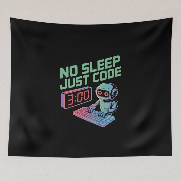 Item preview, No Sleep, Just Code – Funny Programmer AI Humor Design designed and sold by Jollys-ArtShop.
