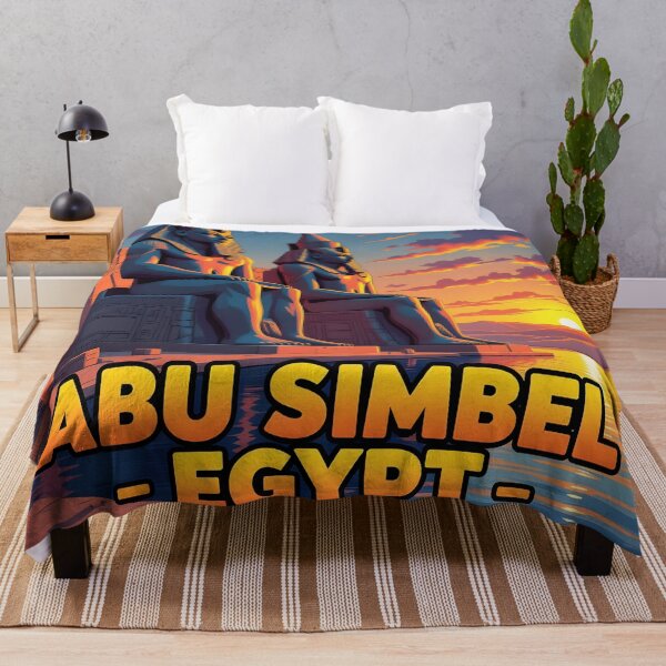 Item preview, Abu Simbel Egypt Sunset – Vintage Travel Poster designed and sold by LSVart.