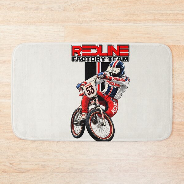 Artikelvorschau, Vintage Redline Factory Team BMX-Rennfahrer Retro-Rennillustration entworfen und verkauft von collectees1.