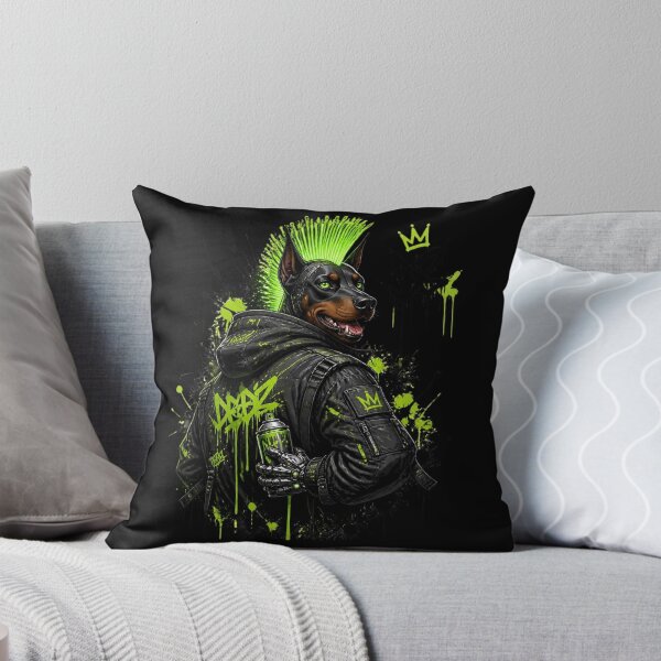 Item preview, Steampunk Doberman Graffiti Artist neon Green Mech designed and sold by LazyDayzCo.