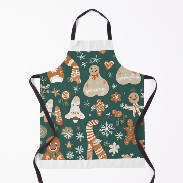 Item preview, Gingerbread Men and Snowflakes on Forest Green designed and sold by ChromaLens.