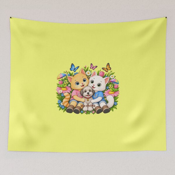 Item preview, FLOWER MEADOW WITH ROCKY - From the book series "Mia and Pia - Coloring fun meets cat knowledge - Adventures to color, learn and marvel at". designed and sold by WasserSonneWind.