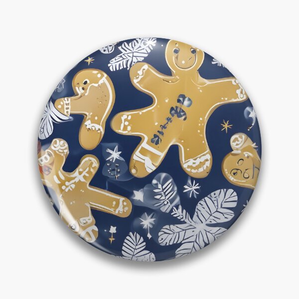 Item preview, Gingerbread Men and Snowflakes Pattern on Navy designed and sold by ChromaLens.