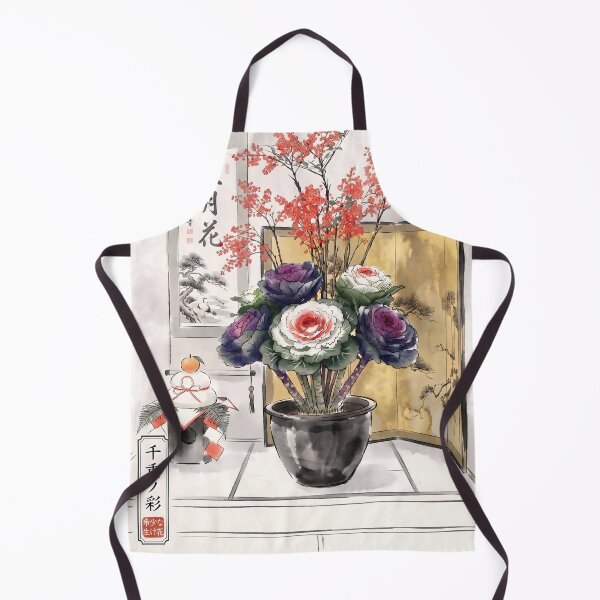 Item preview, Sumi-e Auspicious Nandina Ikebana Art designed and sold by conohitoAI-ArtGallery.