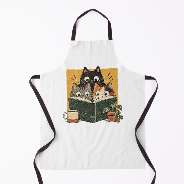 Item preview, Three Bookish Cats Reading a Green Book designed and sold by Cute-and-Co.