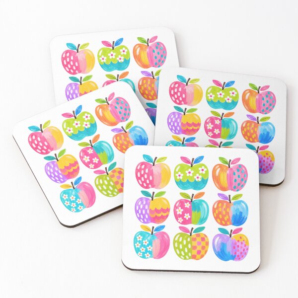 Item preview, Colorful Painted Apples with Playful Rainbow Patterns designed and sold by Cute-and-Co.